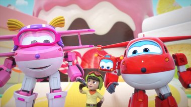 S07 E15 : La bataille contre le Roi Délice — Super Wings