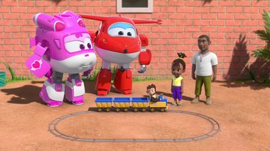 S04 E04 : Le petit train de Kimba — Super Wings